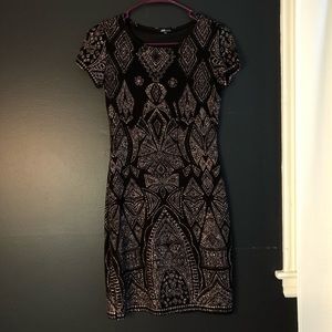 Black and Gold Glitter Formal Dress